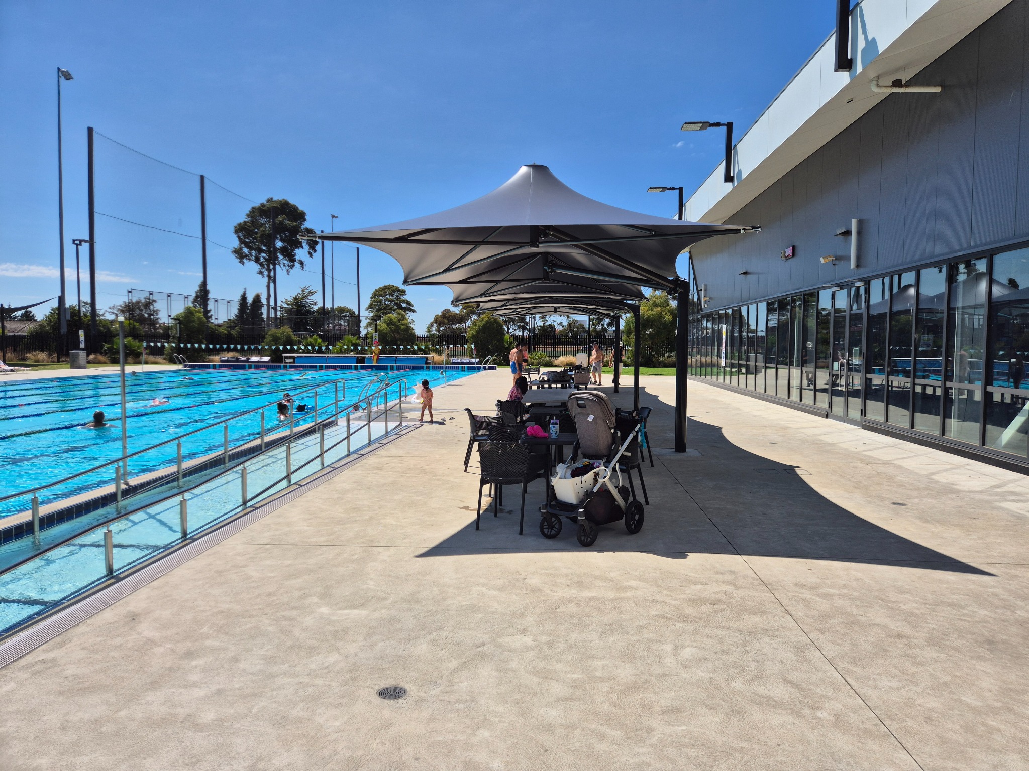 Poolside Flexshade® structures at Keilor East Leisure Centre